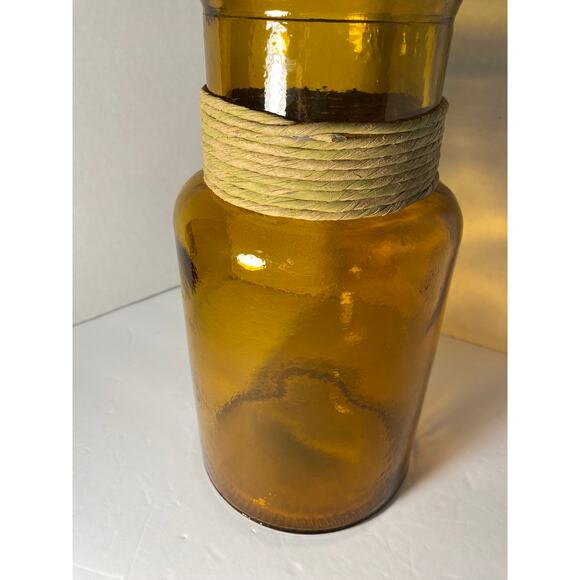 San Miguel Tall  Vase 100% Recycled Glass  Made in Spain Amber Color, 11 in Tall - Picture 1 of 7